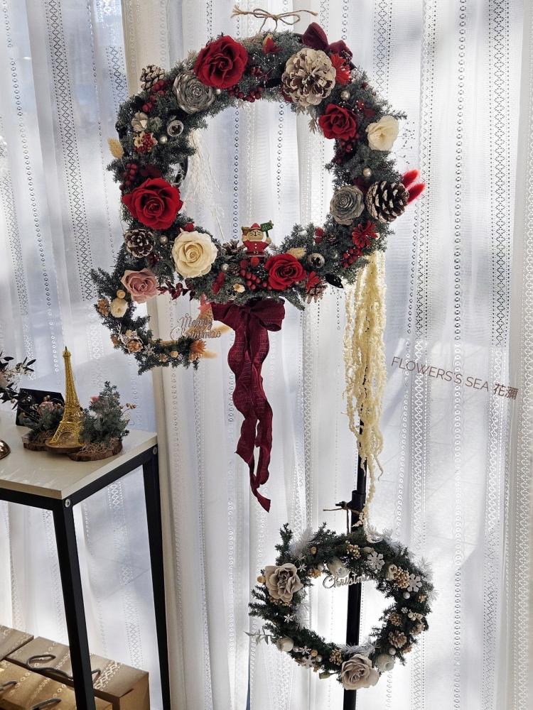 【 聖誕花圈 】L垂葉設計