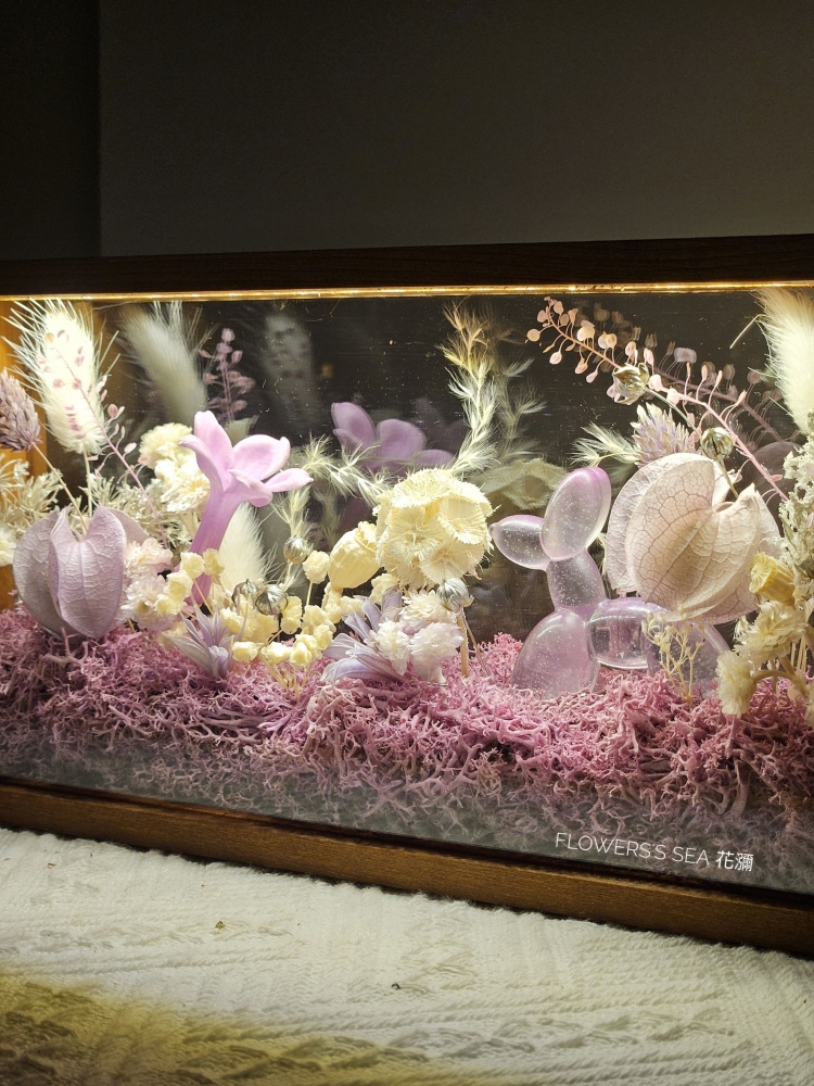 【夜燈】木框花盒