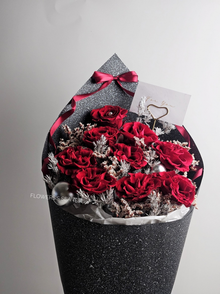 【 珠光花束 】紅