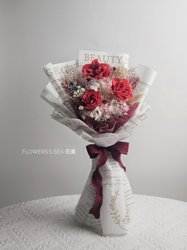 【 不凋玫瑰 】紅白