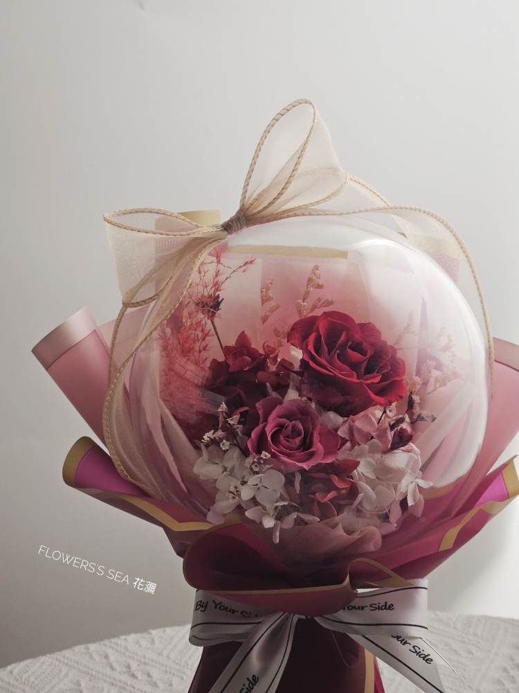 【波波球】漸層桃紅