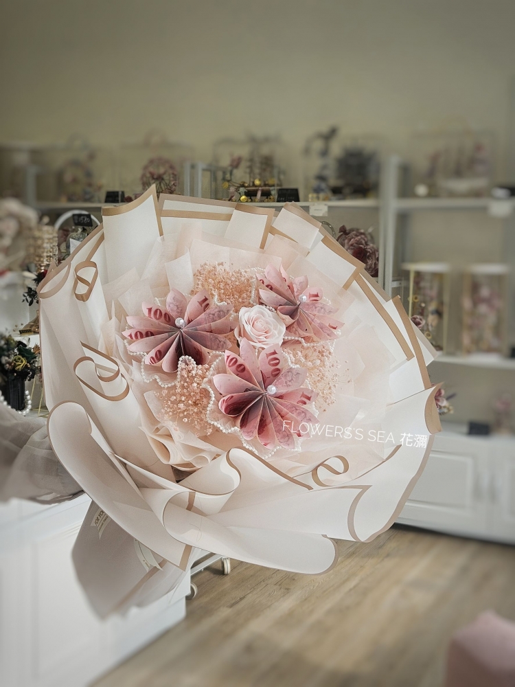 【 鈔票太陽 】18張 粉色滿天星