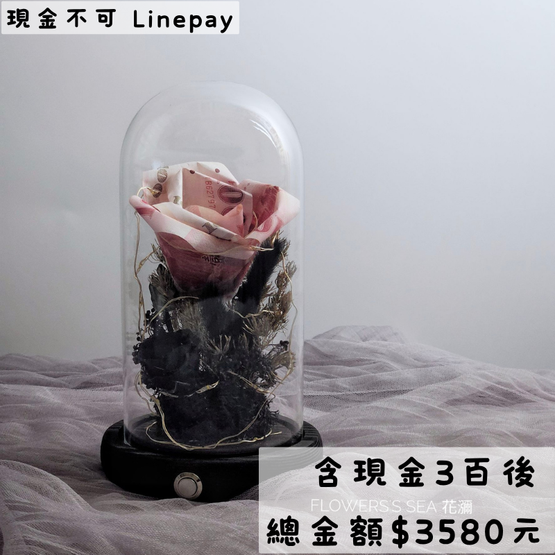 【 永生玫瑰 】玻璃罩夜燈 - 3佰