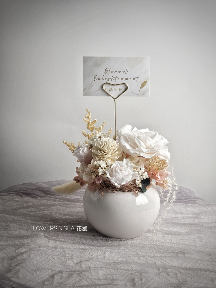 【 陶瓷桌花 】可愛圓盆.