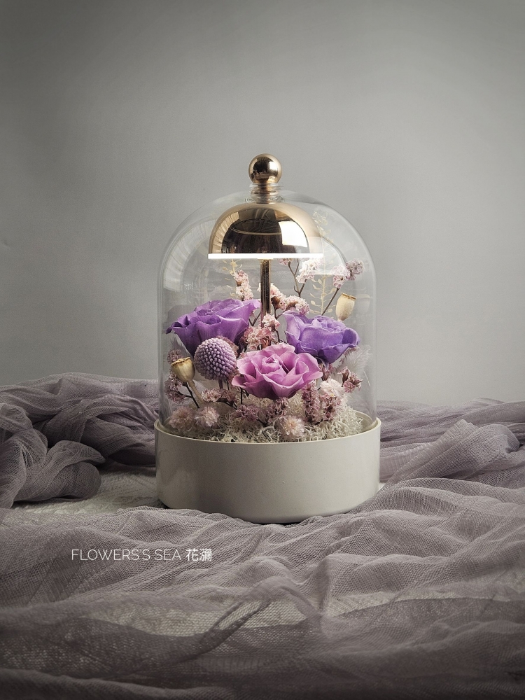 乳白觸控 - 玻璃花燈