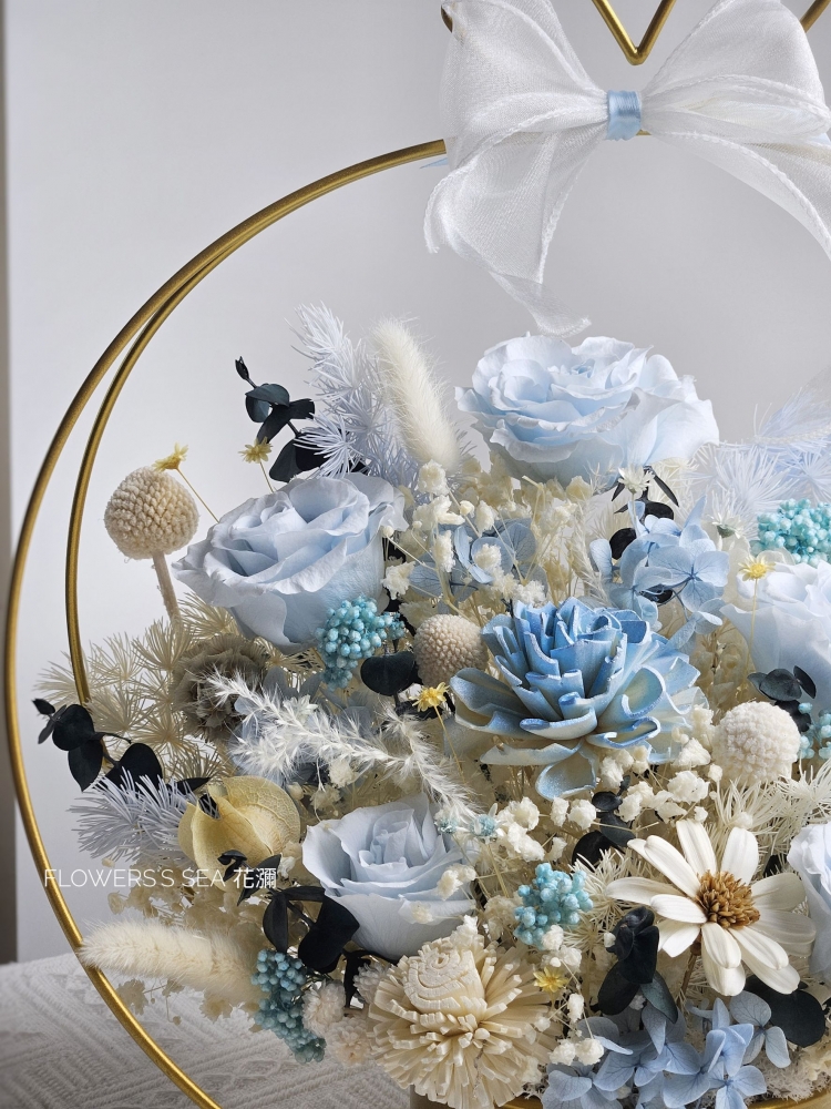 【 金屬花籃 】藍調