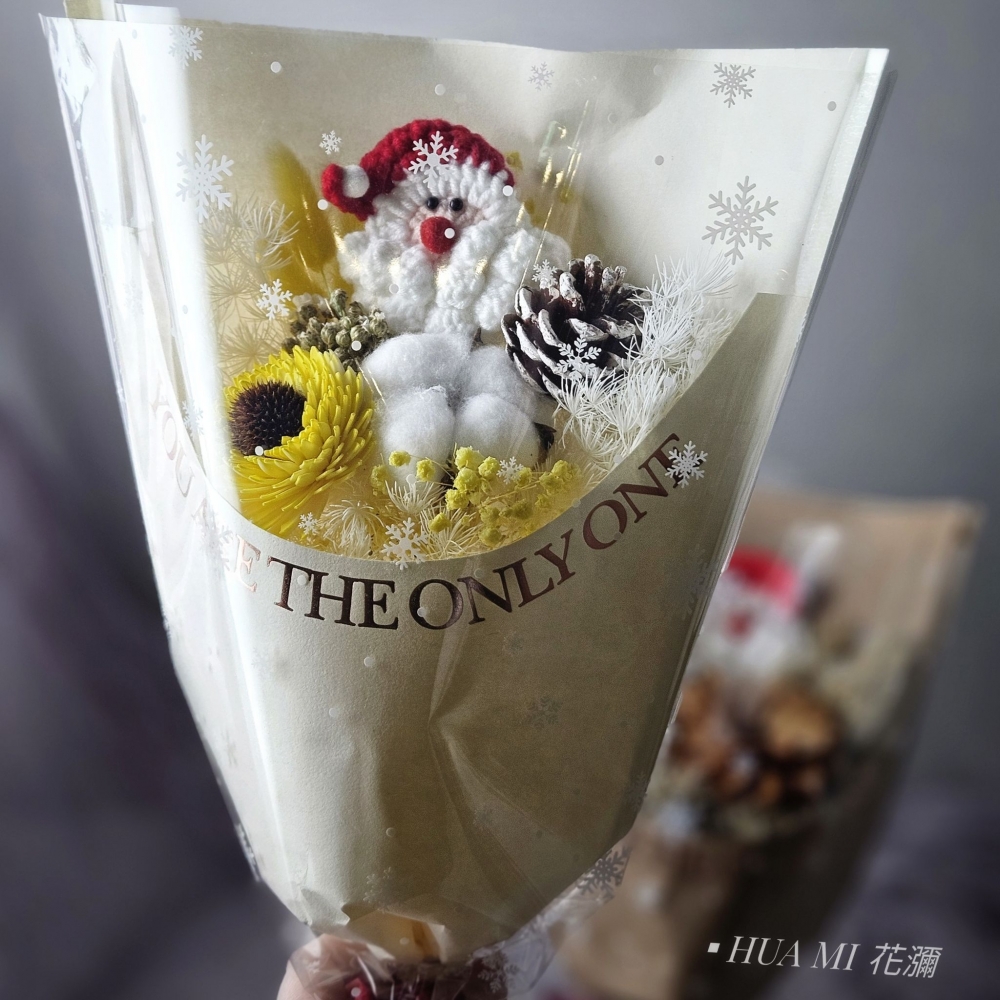 【 聖誕花束 】針織聖誕老人