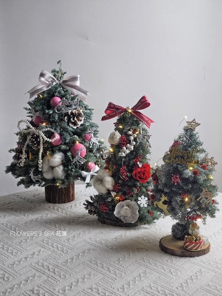 【 聖誕樹DIY 】不凋雪松&玫瑰