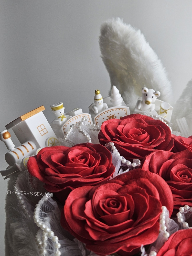 【 香皂花 】聖誕毛絨兔