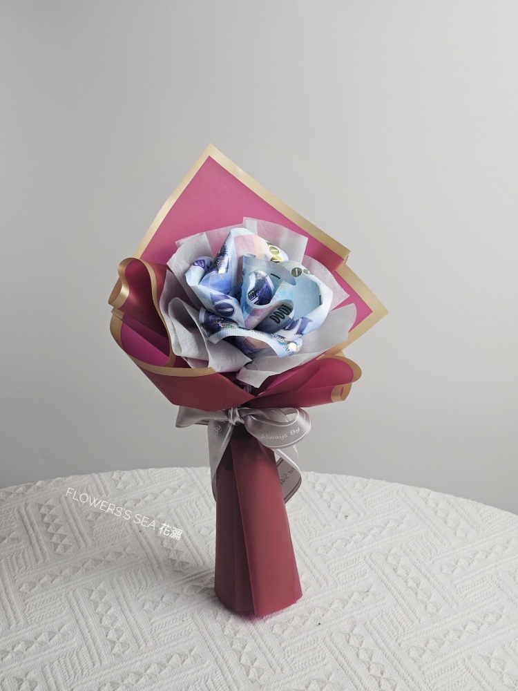 【1朵 】鈔票玫瑰 - 3張