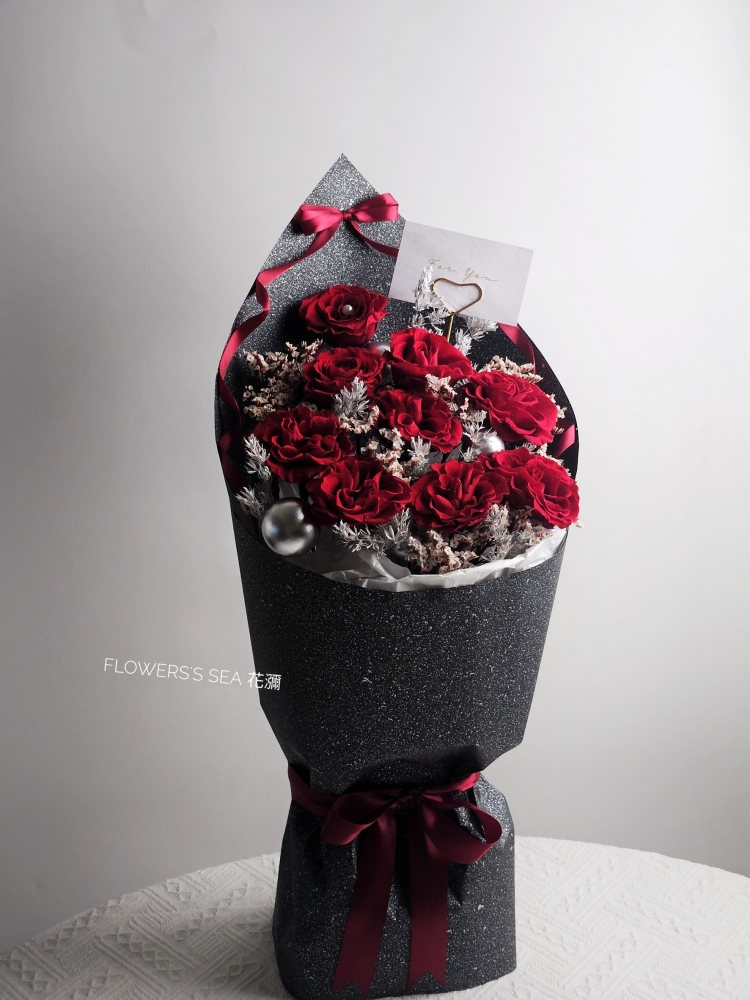 【 珠光花束 】紅