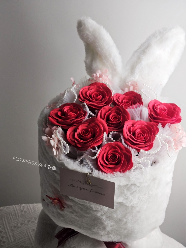 【 毛絨兔 】香皂花束