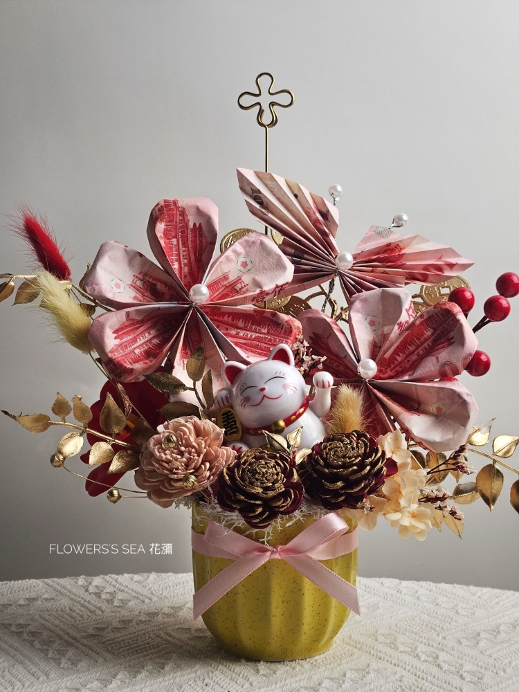 【 8招財貓 】福氣 - 黃