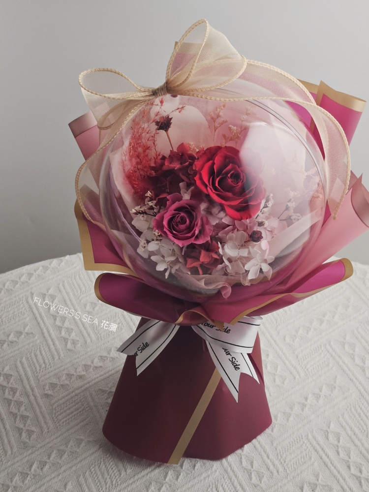 【波波球】漸層桃紅