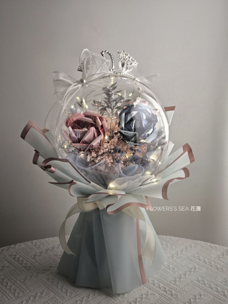 【 重瓣玫瑰 】波波花束 • 12張