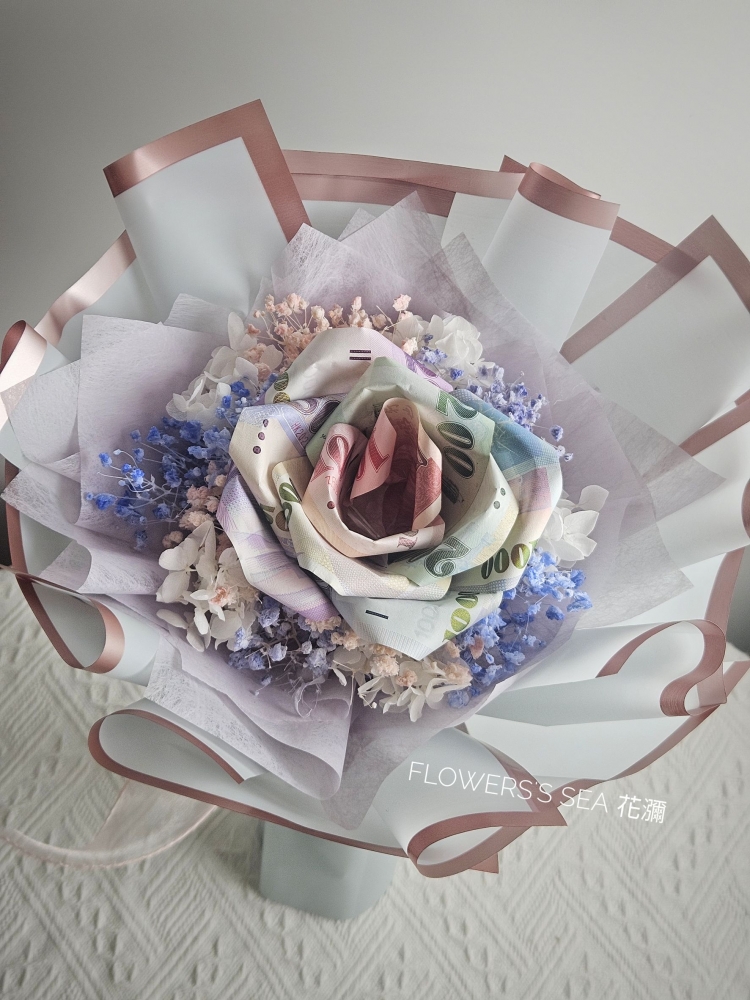 【 玫瑰 】五色鈔花束