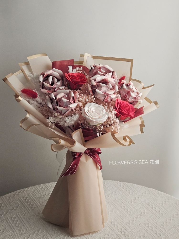 【  重瓣玫瑰  】香皂＆永生花 • 30張