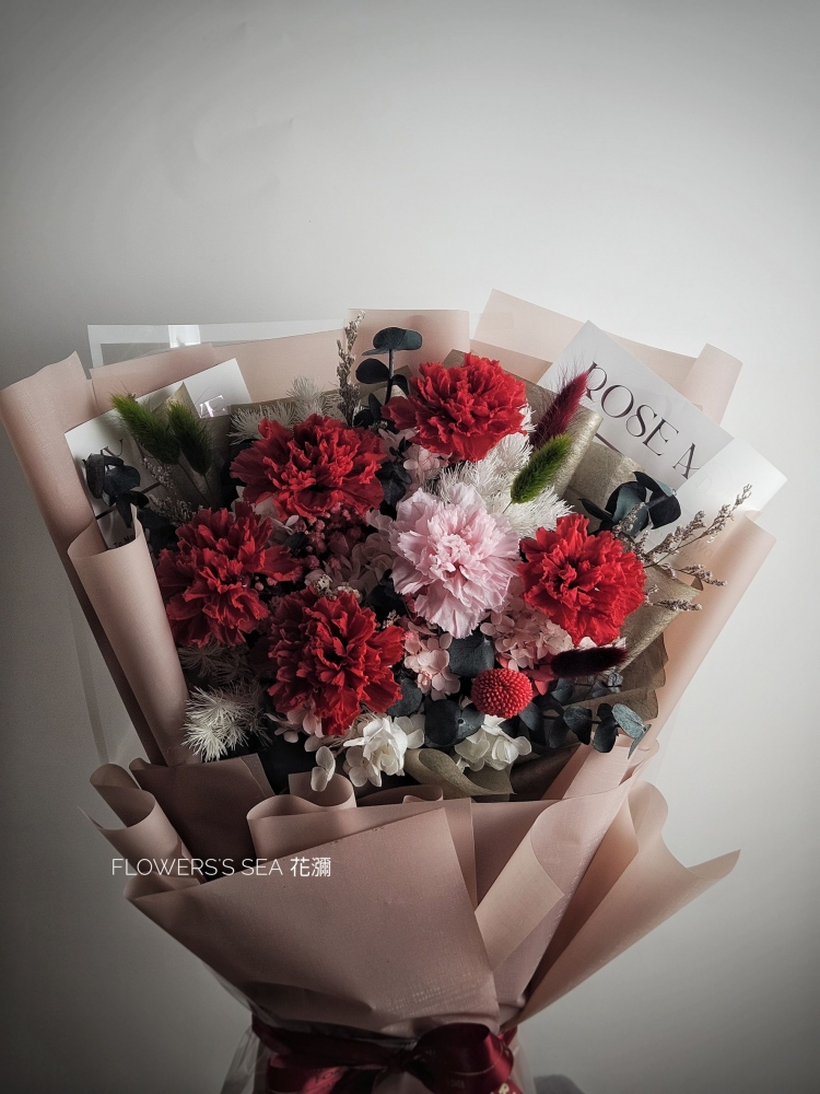 【 進口康乃馨花束 】不凋花.
