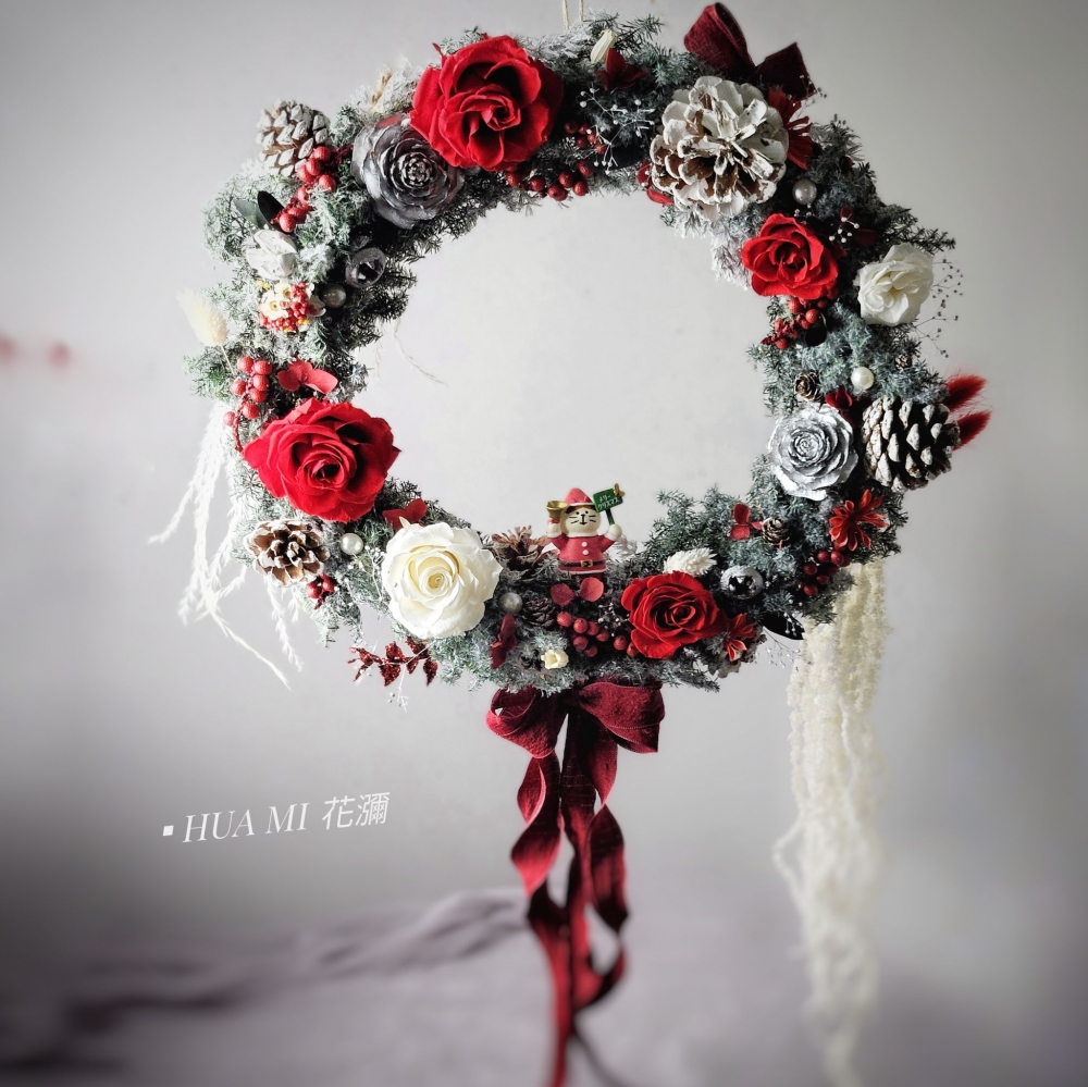 【 聖誕花圈 】L垂葉設計