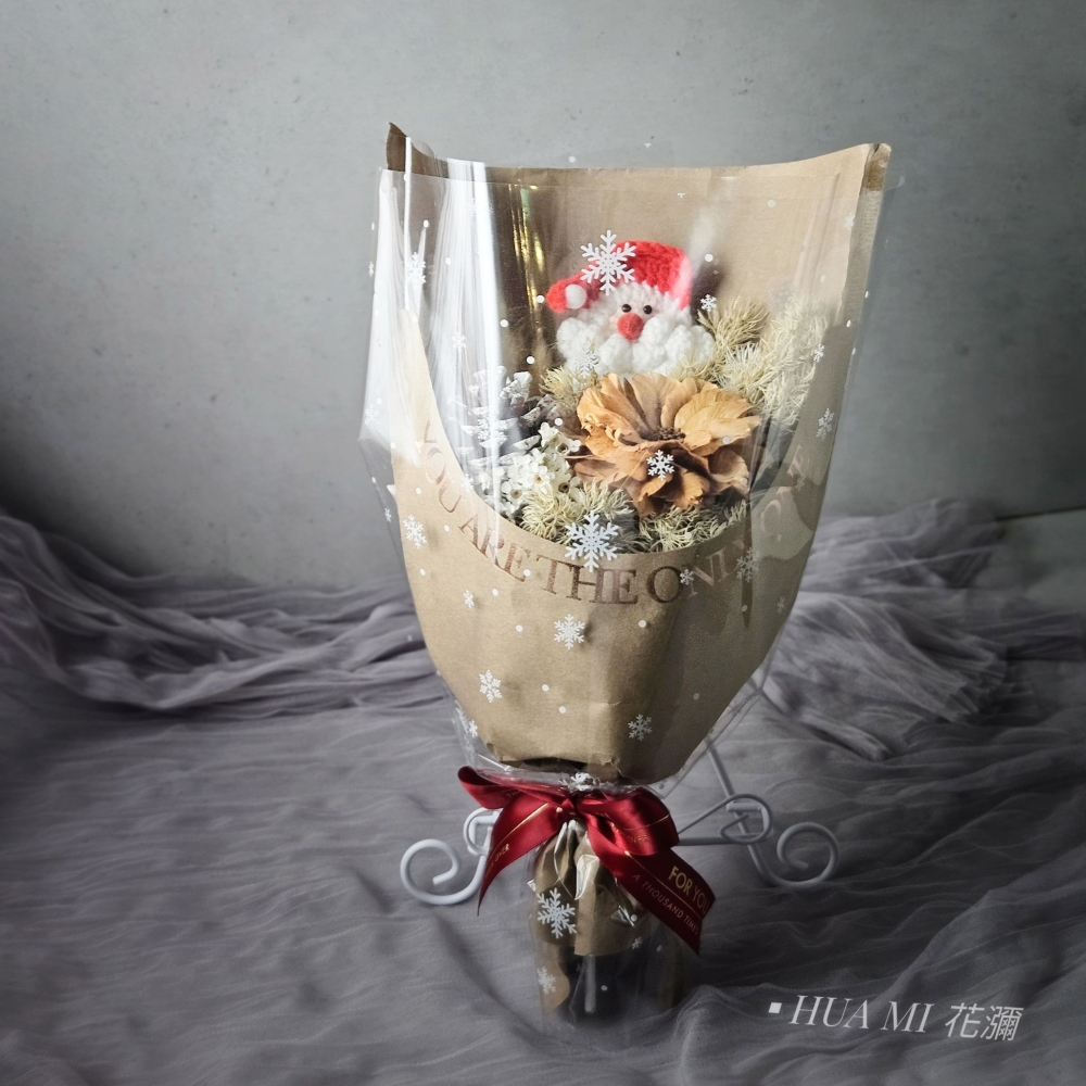 【 聖誕花束 】針織聖誕老人