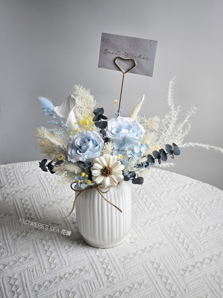 【牛奶桌花】湖水藍