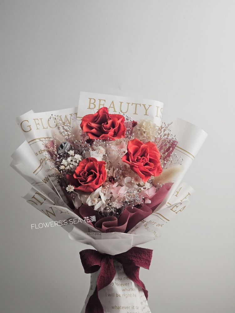 【 不凋玫瑰 】紅白跳色