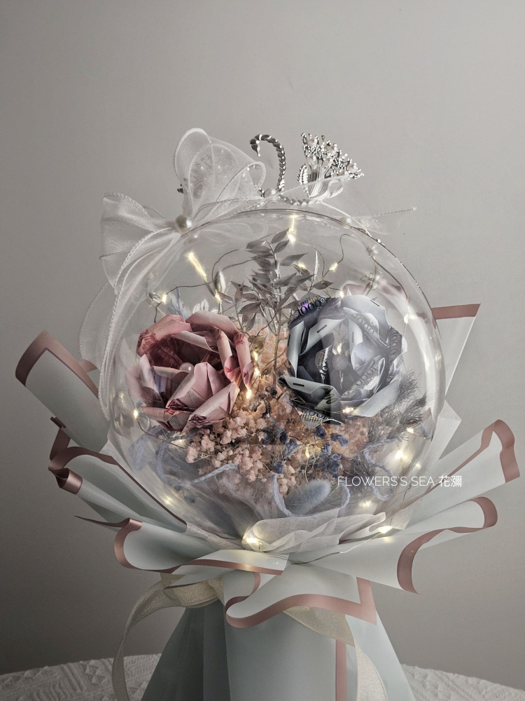 【 重瓣玫瑰 】波波花束 • 12張