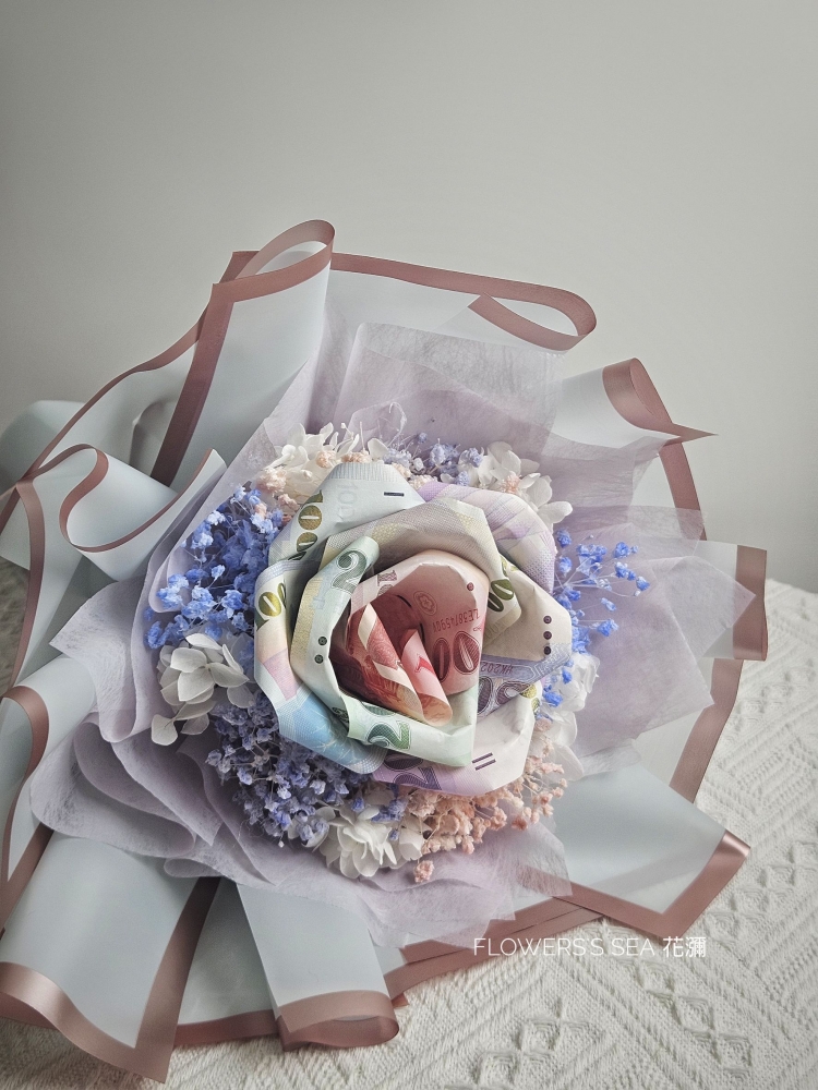 【 玫瑰 】五色鈔花束