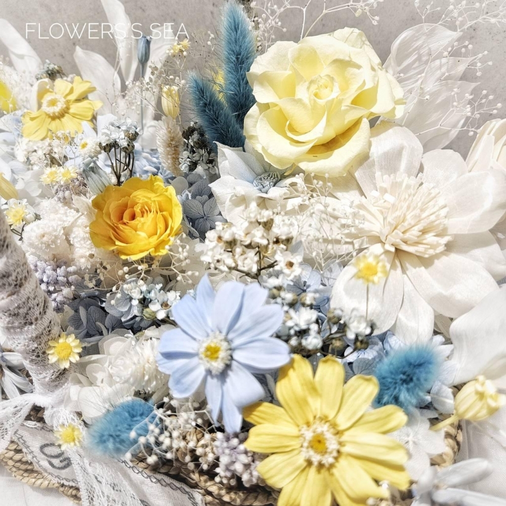 【 L花籃 】藤編不凋花藍