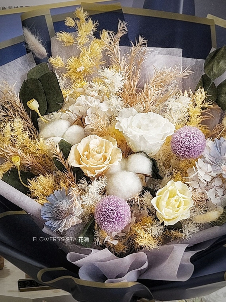 【 進口不凋 ▪ 玫瑰&乒乓菊 】