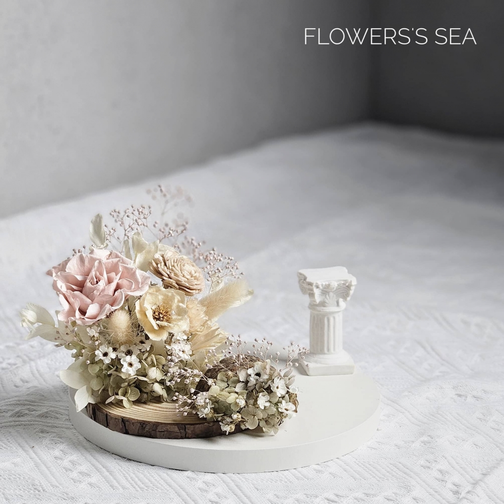 【木片花藝】永生花名片座