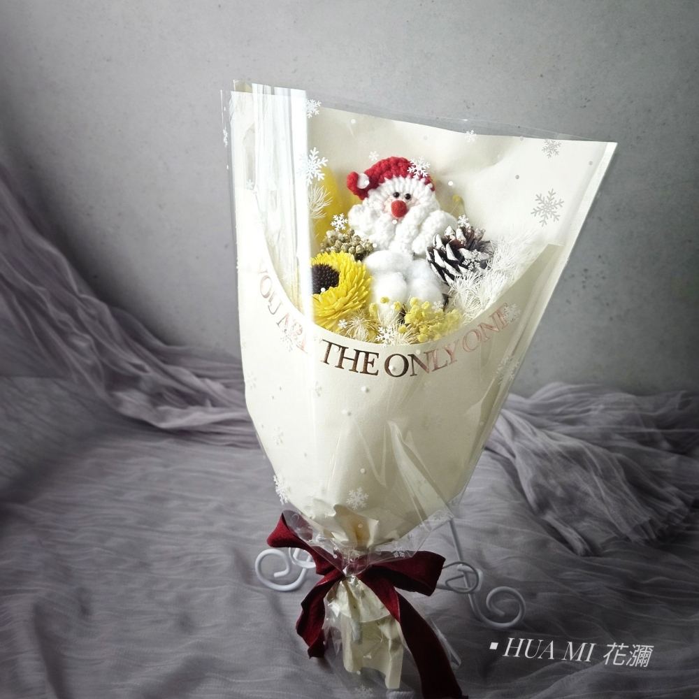 【 聖誕花束 】針織聖誕老人