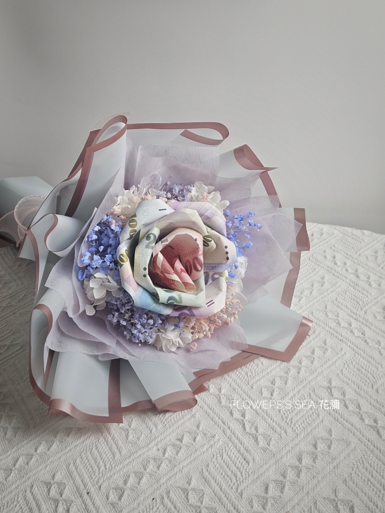 【 玫瑰 】五色鈔花束