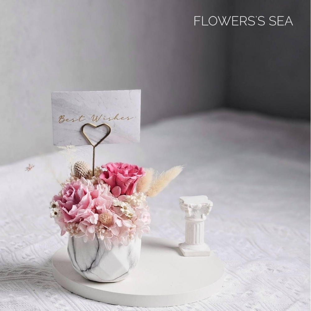 【 陶瓷桌花 】多邊圓