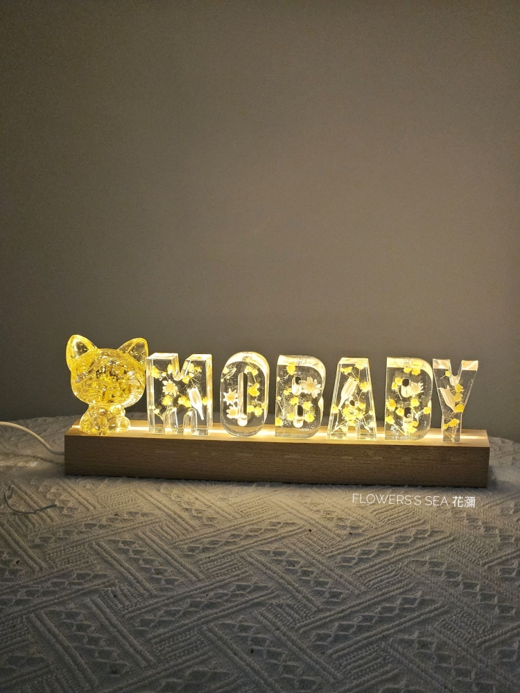 【 晶漾花 】貓咪字母燈