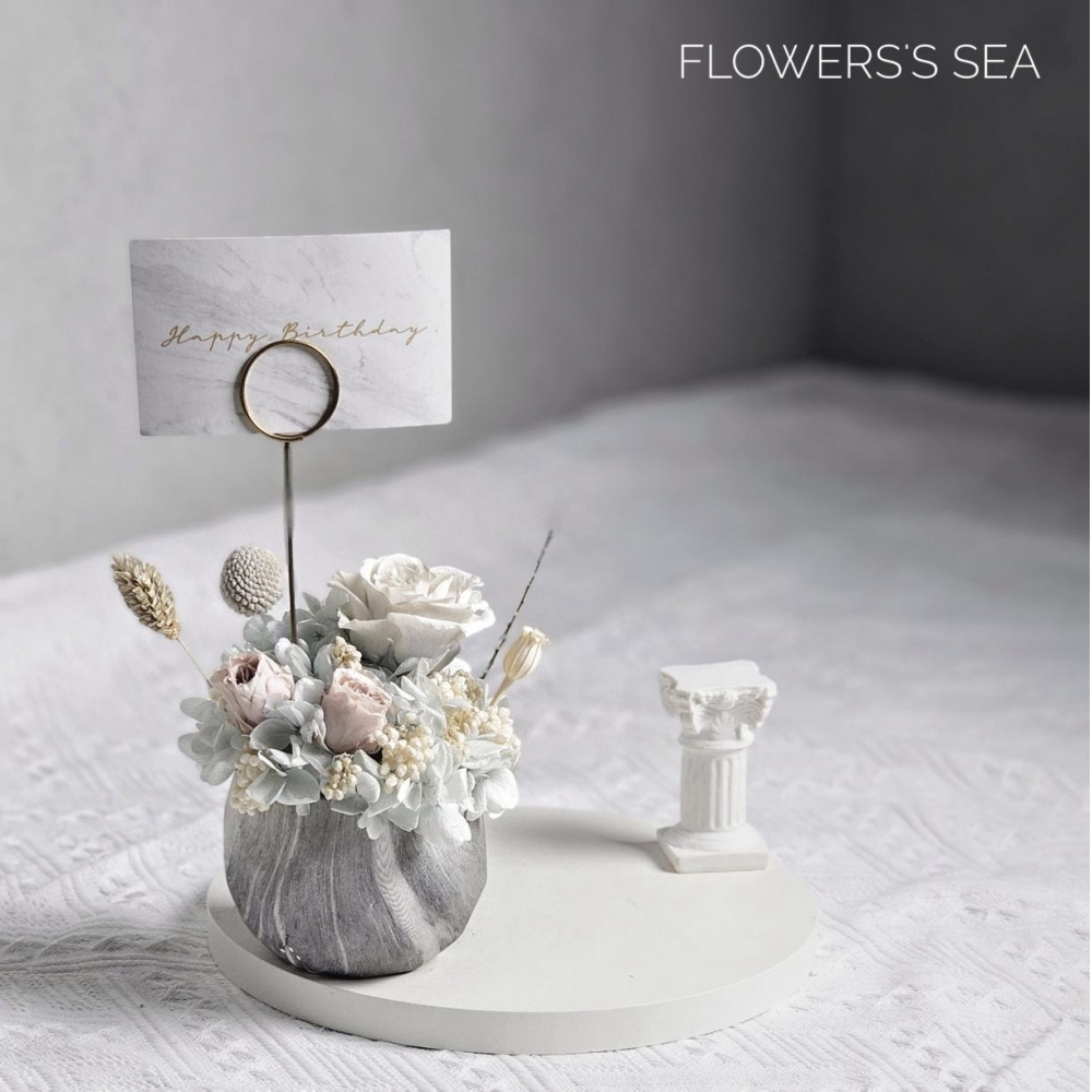 【 陶瓷桌花 】多邊圓