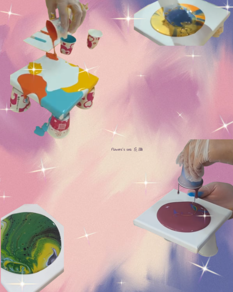 流體畫 - 自由奔放彩繪